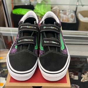 Vans Kids Black and Green Sneakers